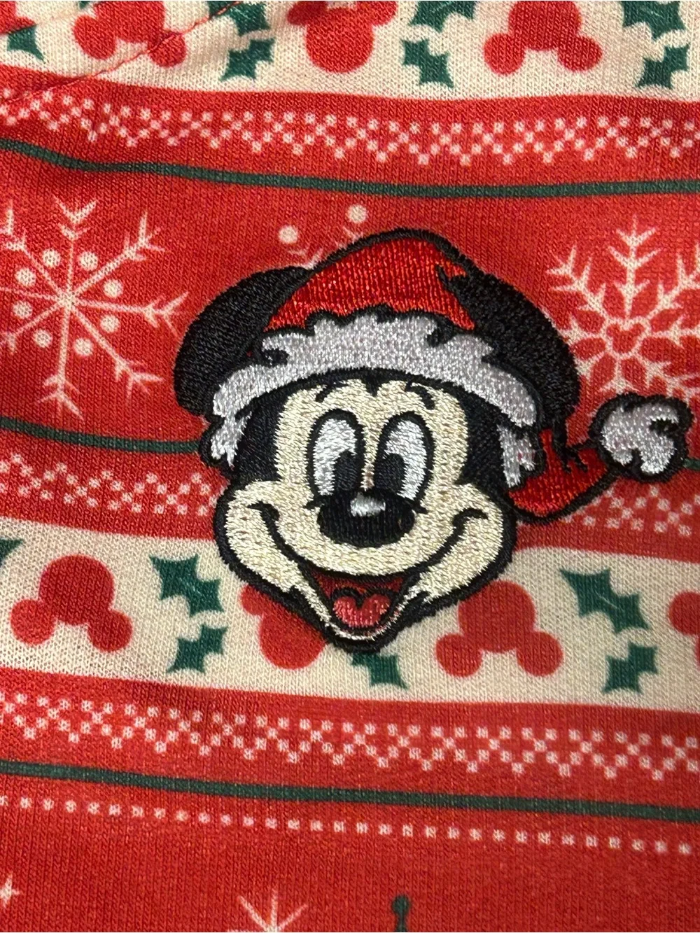 Disney kids size 7/8 Mickey Mouse Icon Holiday Christmas One-Piece Pajama NWT